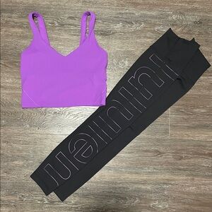 Like New Lululemon Matching Magenta/Black Set. Size 6